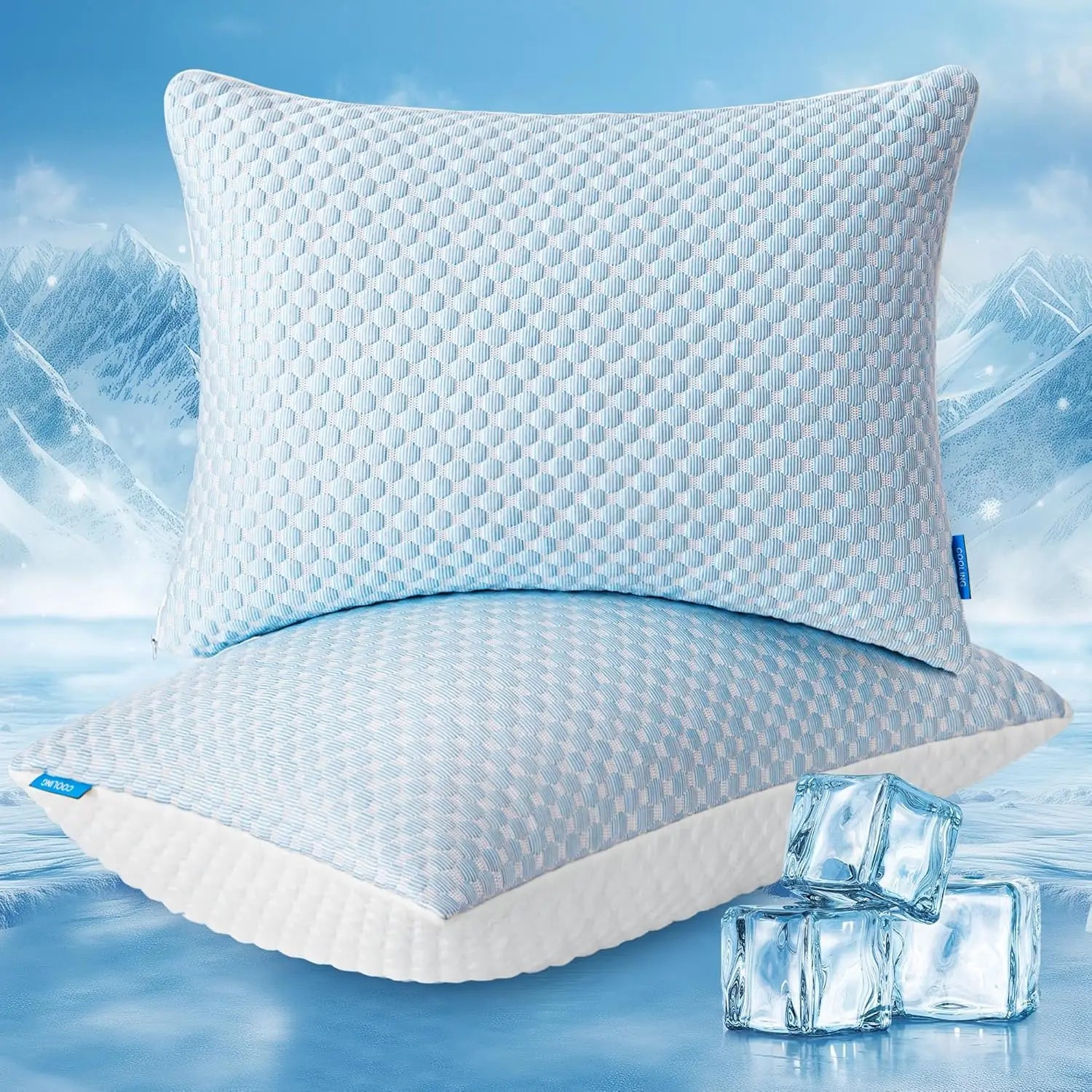 1-5PCS Summer Ice Silk Pillowcase Solid Color Ice Bean Breathable Cooling Pillow Cover for Bedding Machine Washable No Pillow