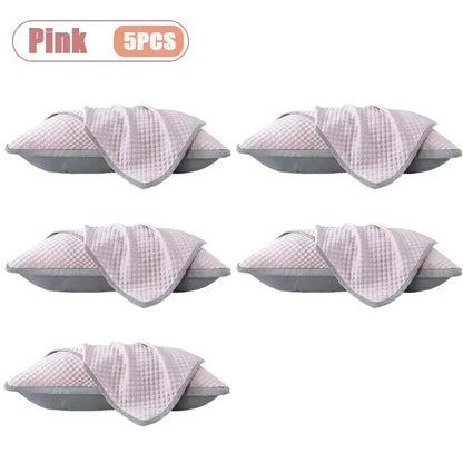 1-5PCS Summer Ice Silk Pillowcase Solid Color Ice Bean Breathable Cooling Pillow Cover for Bedding Machine Washable No Pillow